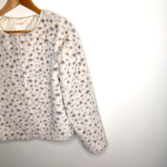Cat & Jack White & Brown Leopard Coat XL 14/16 - Picture 6 of 9